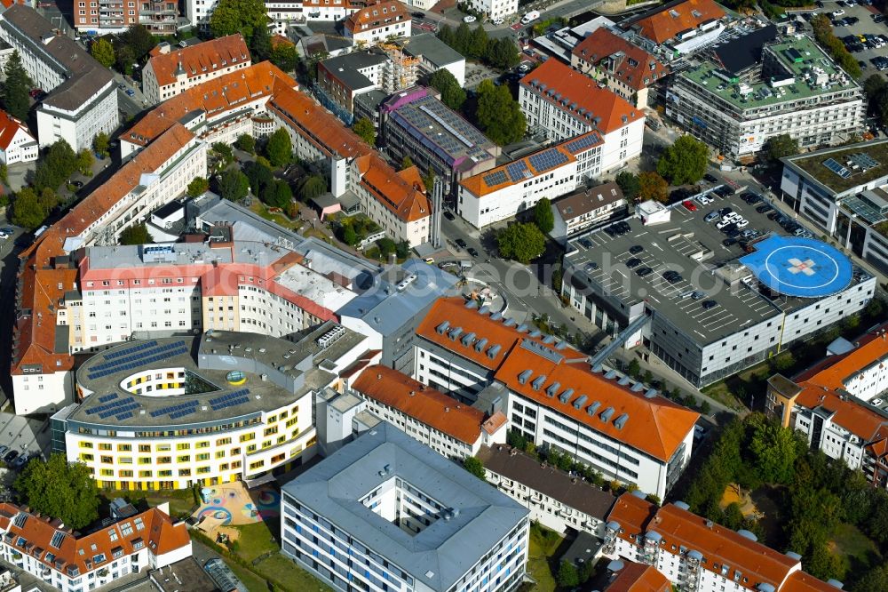 Aerial image Osnabrück - Hospital grounds of the Clinic Marienhospital in Osnabrueck in the state Lower Saxony, Germany