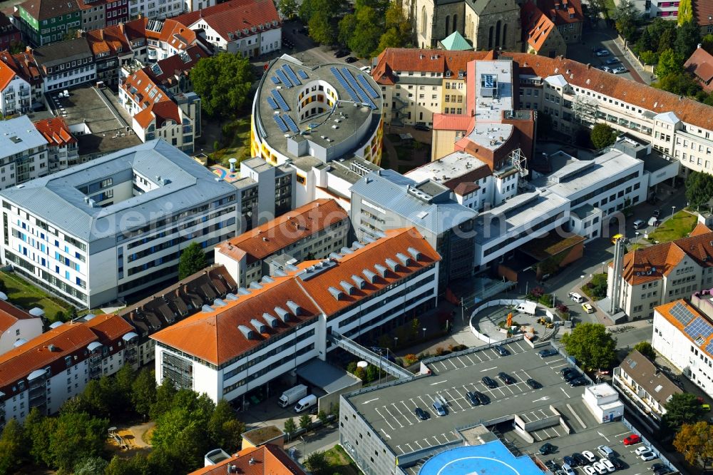 Aerial photograph Osnabrück - Hospital grounds of the Clinic Marienhospital in Osnabrueck in the state Lower Saxony, Germany