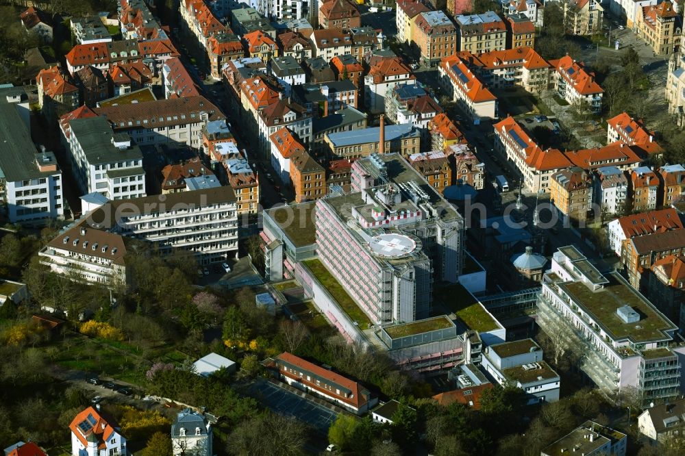 Stuttgart from above - Hospital grounds of the Clinic Marienhospital on in the district Heslach in Stuttgart in the state Baden-Wuerttemberg, Germany