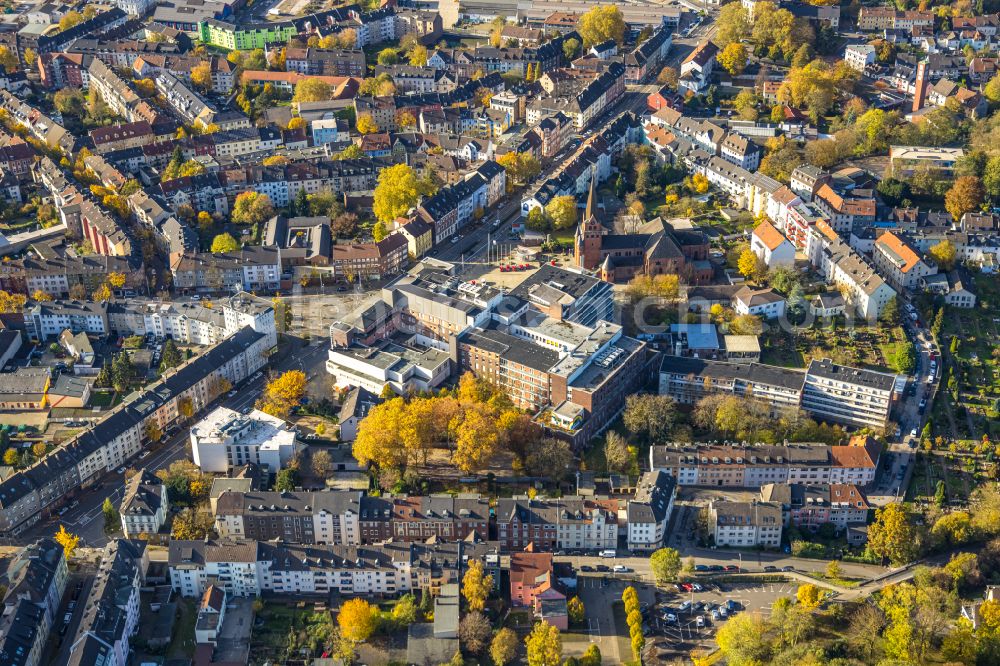 Witten from above - Hospital grounds of the Clinic Marienhospital on place Marienplatz in the district Annen in Witten at Ruhrgebiet in the state North Rhine-Westphalia, Germany