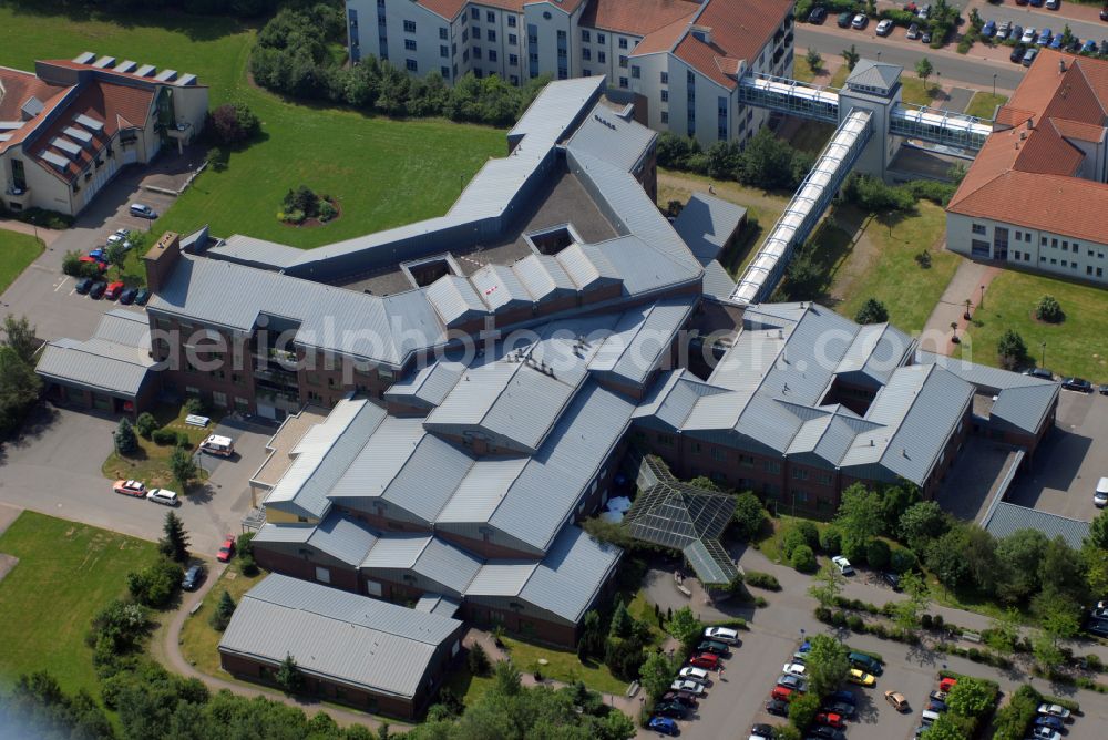 Sankt Wendel from the bird's eye view: Hospital grounds of the Clinic Marienkrankenhaus on street Am Hirschberg in the district Oberlinxweiler in Sankt Wendel in the state Saarland, Germany