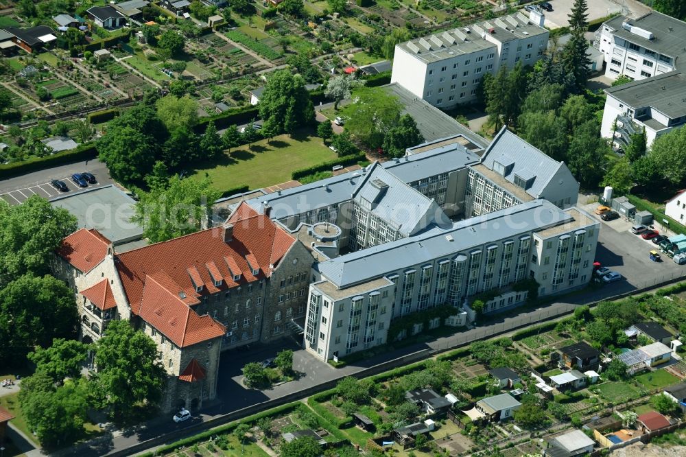 Aerial photograph Magdeburg - Hospital grounds of the Clinic St. Marienstift Magdeburg GmbH in Magdeburg in the state Saxony-Anhalt, Germany