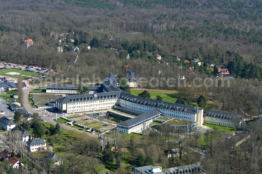 Aerial image Halle (Saale) - Hospital grounds of the Clinic Martha-Maria on Roentgenstrasse in the district Doelau in Halle (Saale) in the state Saxony-Anhalt, Germany