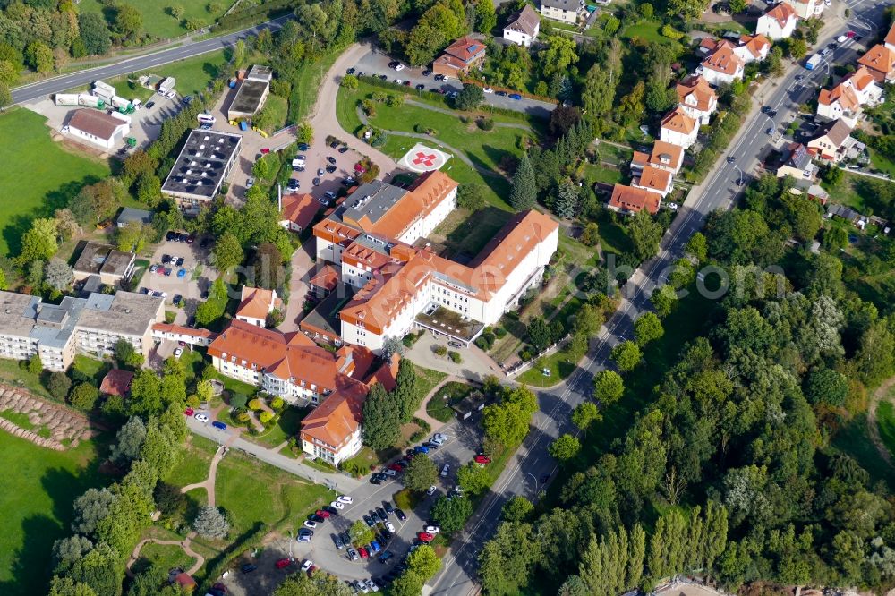 Aerial photograph Duderstadt - Hospital grounds of the Clinic St. Martini in Duderstadt in the state Lower Saxony, Germany