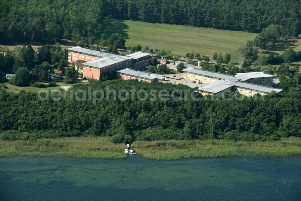 Plau am See from the bird's eye view: Hospital grounds of the Clinic MediClin Krankenhaus Plau am See Quetziner Strasse in Plau am See in the state Mecklenburg - Western Pomerania