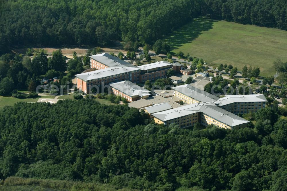 Aerial image Plau am See - Hospital grounds of the Clinic MediClin Krankenhaus Plau am See Quetziner Strasse in Plau am See in the state Mecklenburg - Western Pomerania