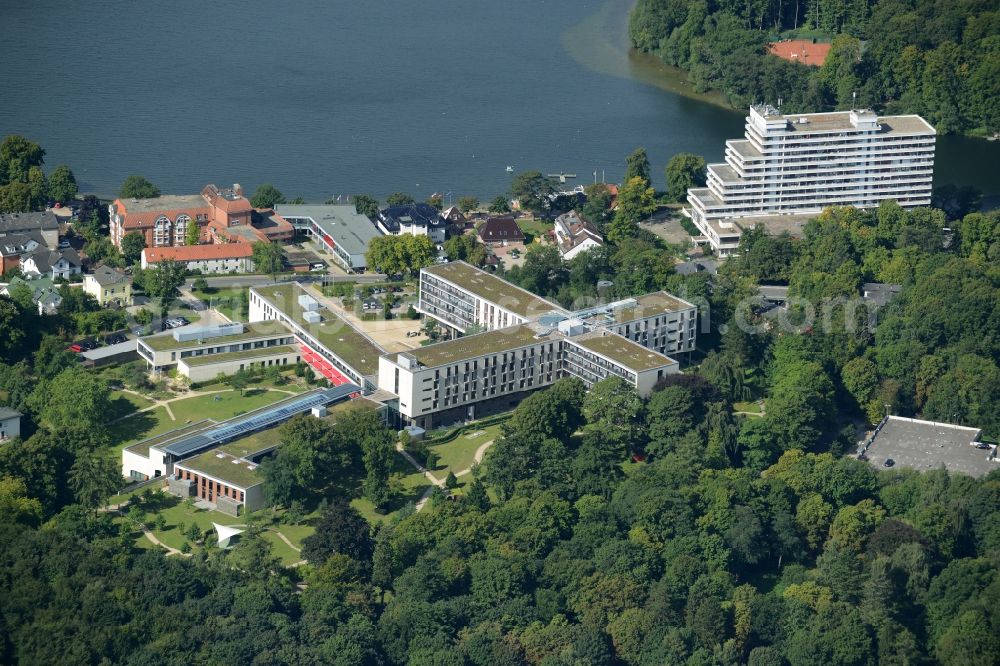 Malente from the bird's eye view: Hospital grounds of the Clinic Muehlenbergklinik Holsteinische Schweiz in the district Bad Malente-Gremsmuehlen in Malente in the state Schleswig-Holstein