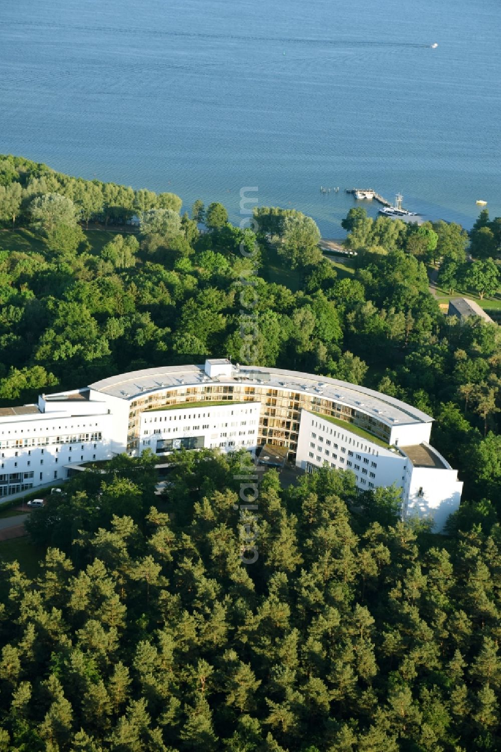 Klink from the bird's eye view: Clinic area of the hospital of Mueritz clinic department for transplantation medicine in shutting in the federal state Mecklenburg-West Pomerania, Germany