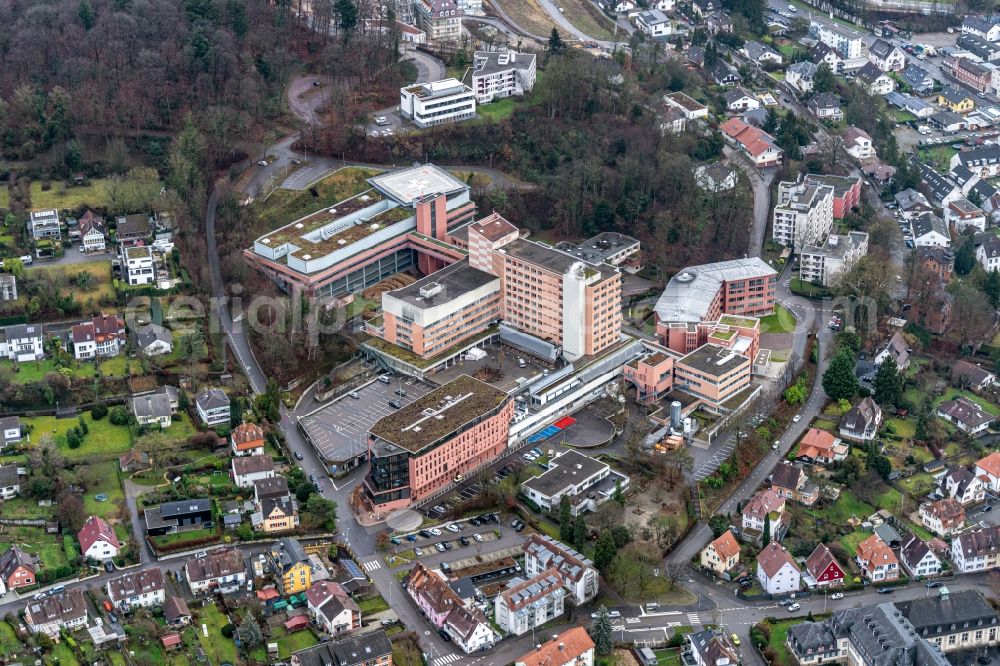 Lahr/Schwarzwald from the bird's eye view: Hospital grounds of the Clinic Ortenau Klinikum Lahr in Lahr/Schwarzwald in the state Baden-Wurttemberg, Germany