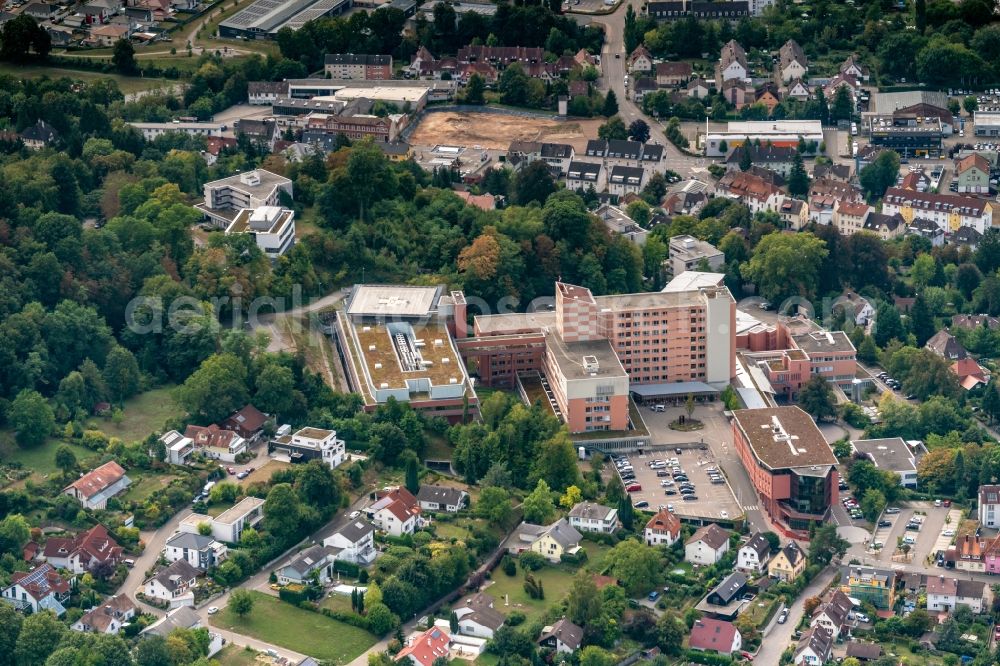 Aerial photograph Lahr/Schwarzwald - Hospital grounds of the Clinic Ortenau Klinikum on Klostenstrasse in Lahr/Schwarzwald in the state Baden-Wurttemberg, Germany