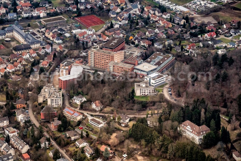 Lahr/Schwarzwald from the bird's eye view: Hospital grounds of the Clinic Ortenau Klinikum in Lahr/Schwarzwald in the state Baden-Wurttemberg, Germany