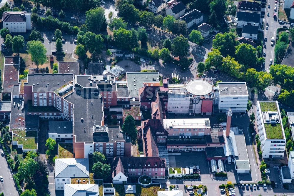 Aerial photograph Offenburg - Hospital grounds of the Clinic Ortenauklinik in Offenburg in the state Baden-Wurttemberg, Germany