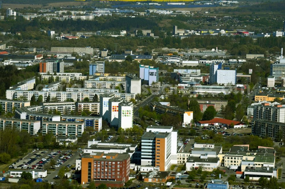 Aerial photograph Neubrandenburg - Hospital grounds of the Clinic on Salvador-Allende-Strasse in the district Kuessow in Neubrandenburg in the state Mecklenburg - Western Pomerania, Germany