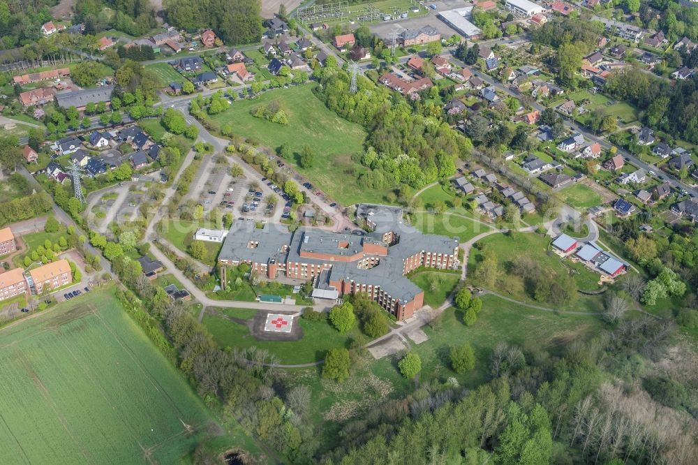 Bremervörde from the bird's eye view: Hospital grounds of the Clinic OsteMed in Bremervoerde in the state Lower Saxony, Germany