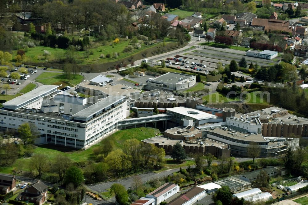 Lievin from above - Premises of the hospital and Polyclinique de Riaumont in Lievin in Nord-Pas-de-Calais Picardy, France