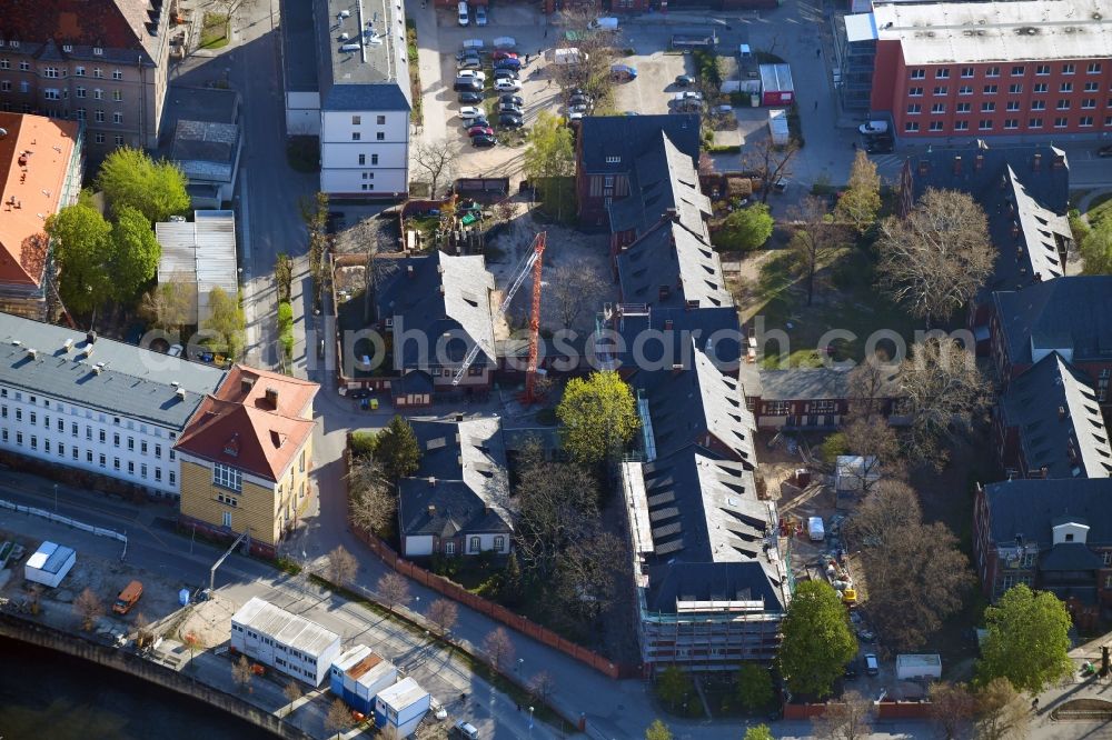 Berlin from the bird's eye view: Hospital grounds of the Clinic Psychiatrische u Nervenklinik on Campus of Charité in the district Mitte in Berlin, Germany