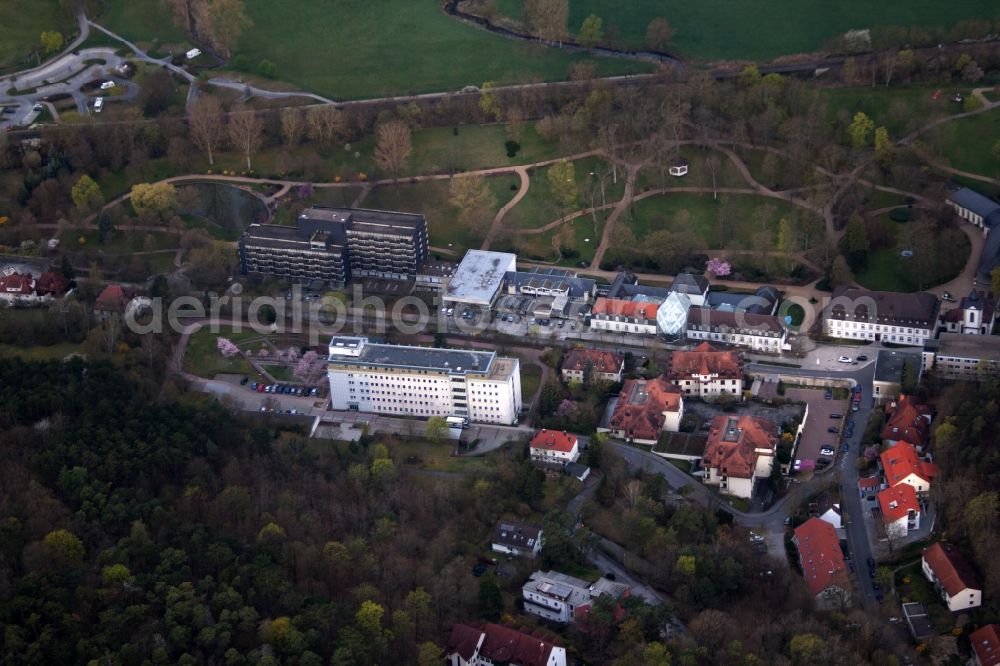 Aerial photograph Bad Neustadt an der Saale - Hospital grounds of the Clinic Rhoen-Klinikum in the district Herschfeld in Bad Neustadt an der Saale in the state Bavaria