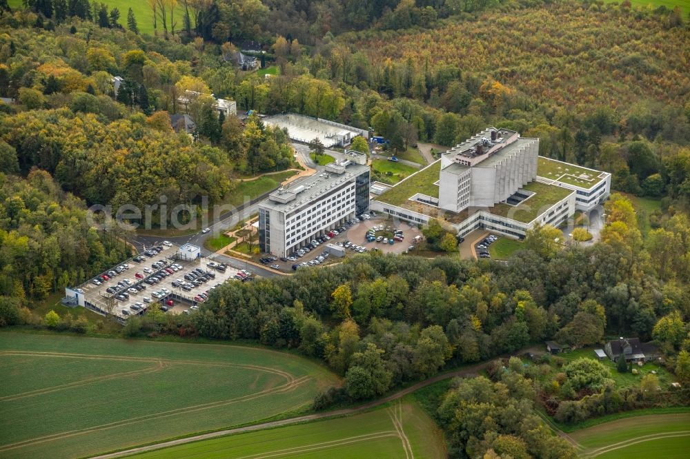 Essen from the bird's eye view: Hospital grounds of the Clinic Ruhrlandklinik in the district Werden in Essen in the state North Rhine-Westphalia, Germany