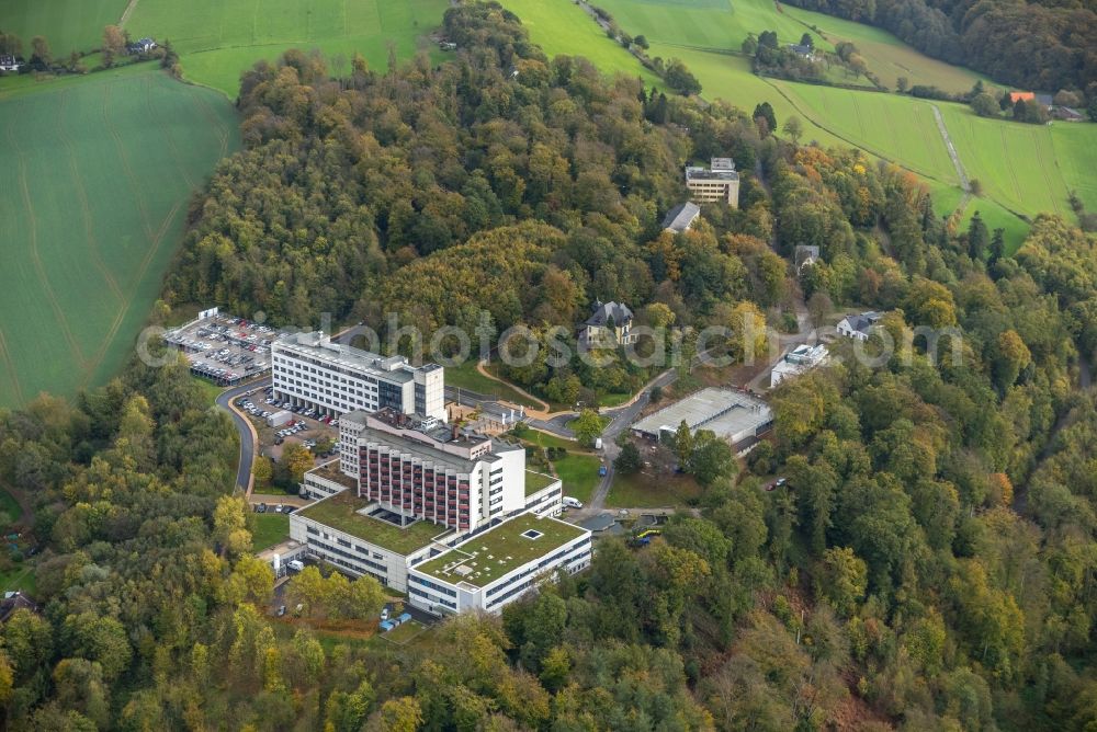 Aerial photograph Essen - Hospital grounds of the Clinic Ruhrlandklinik in the district Werden in Essen in the state North Rhine-Westphalia, Germany