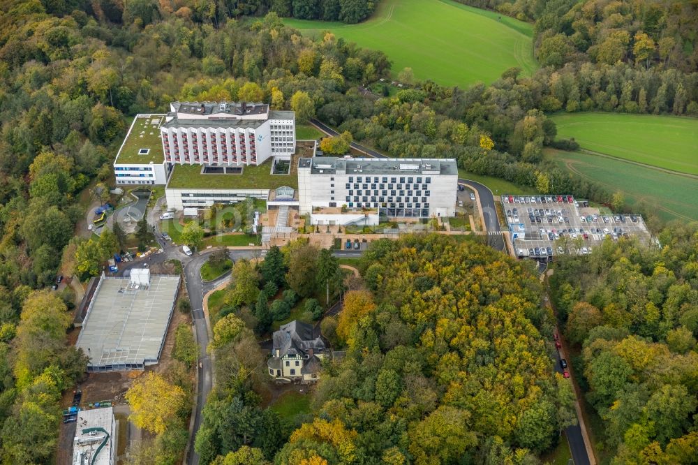 Essen from the bird's eye view: Hospital grounds of the Clinic Ruhrlandklinik in the district Werden in Essen in the state North Rhine-Westphalia, Germany