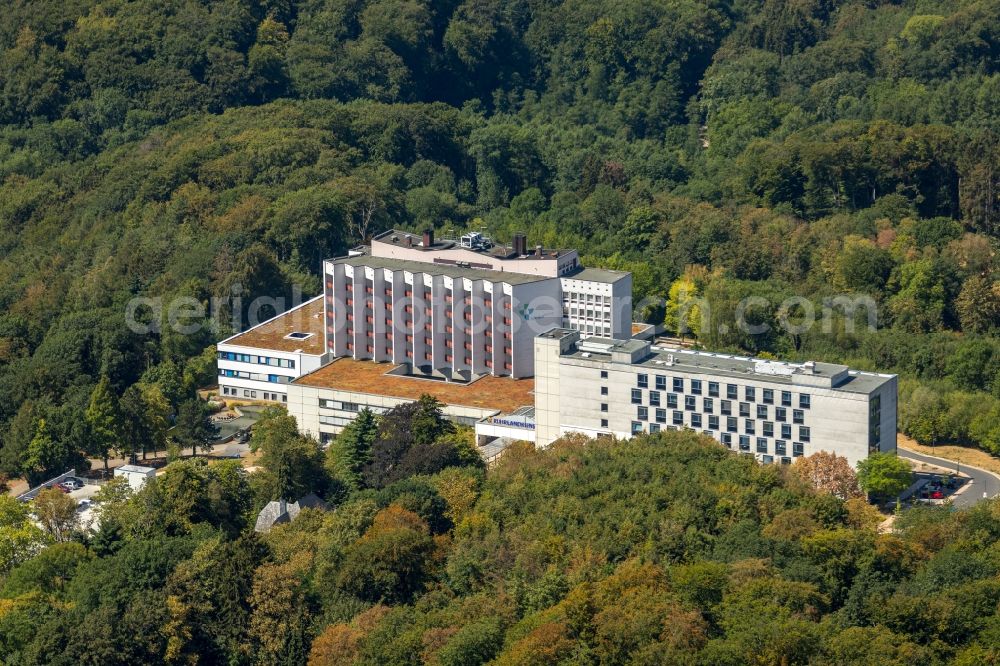 Essen from the bird's eye view: Hospital grounds of the Clinic Ruhrlandklinik on Tueschener Weg in the district Werden in Essen in the state North Rhine-Westphalia, Germany