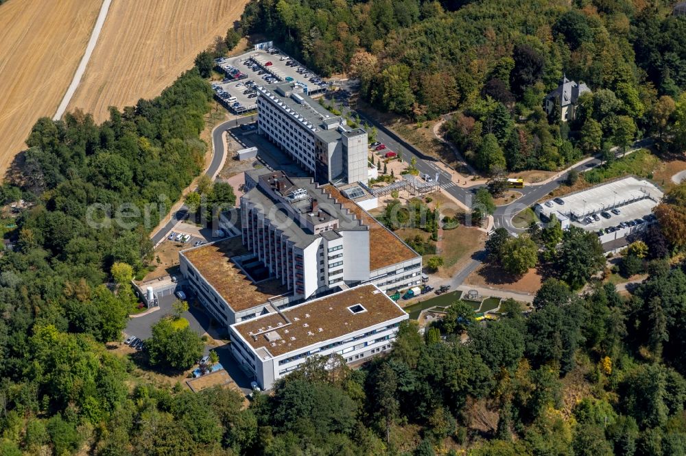 Aerial image Essen - Hospital grounds of the Clinic Ruhrlandklinik on Tueschener Weg in the district Werden in Essen in the state North Rhine-Westphalia, Germany