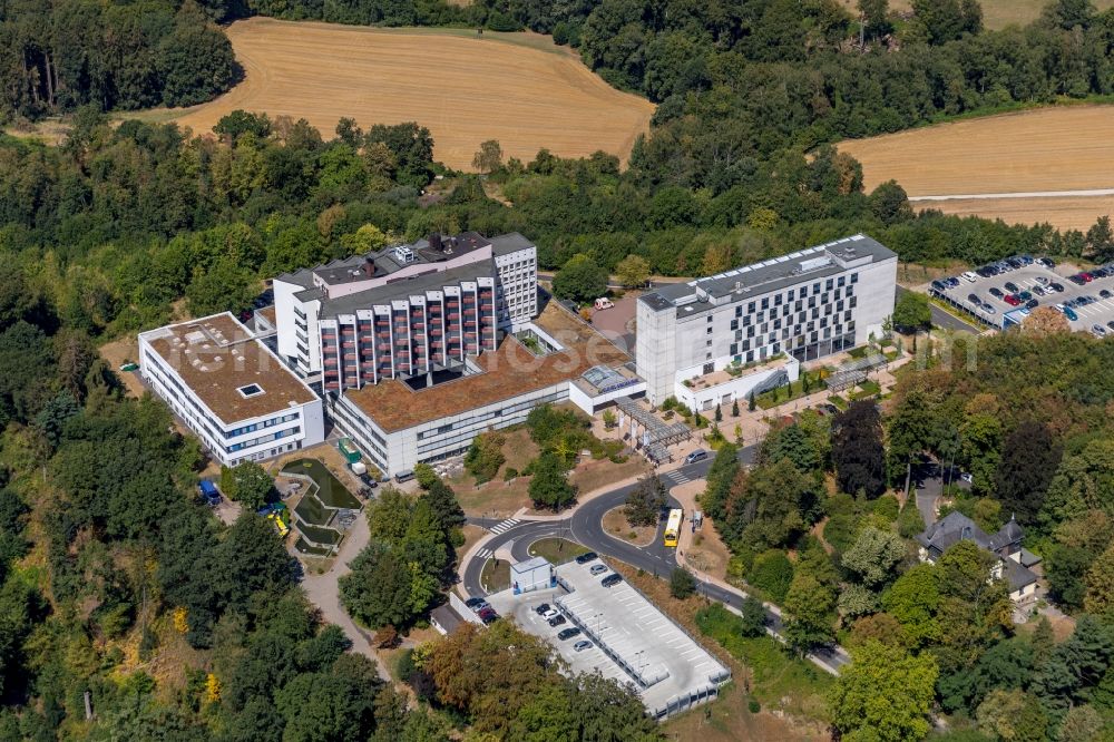 Essen from above - Hospital grounds of the Clinic Ruhrlandklinik on Tueschener Weg in the district Werden in Essen in the state North Rhine-Westphalia, Germany