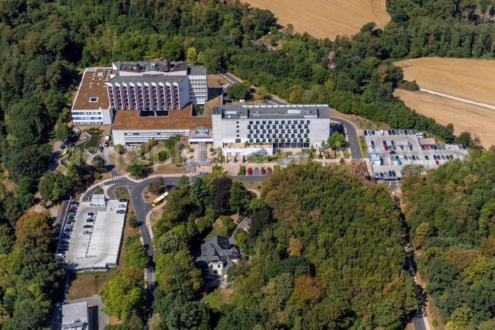 Essen from the bird's eye view: Hospital grounds of the Clinic Ruhrlandklinik on Tueschener Weg in the district Werden in Essen in the state North Rhine-Westphalia, Germany