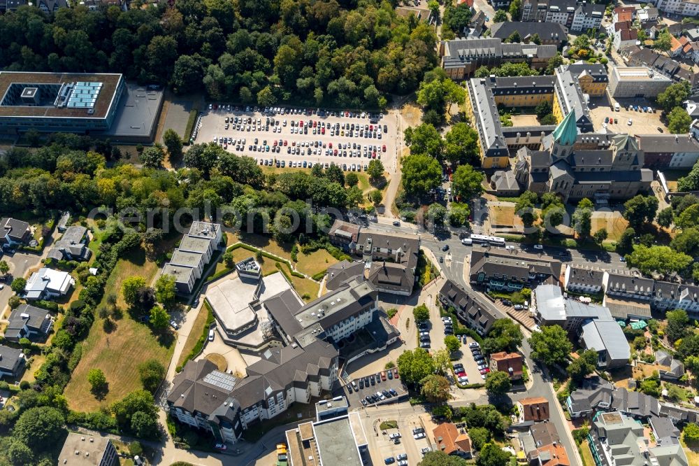 Werden from above - Hospital grounds of the Clinic Sankt Josef Essen-Werden in Werden in the state North Rhine-Westphalia, Germany