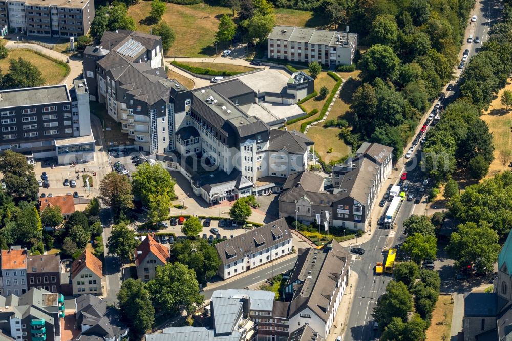 Werden from above - Hospital grounds of the Clinic Sankt Josef Essen-Werden in Werden in the state North Rhine-Westphalia, Germany