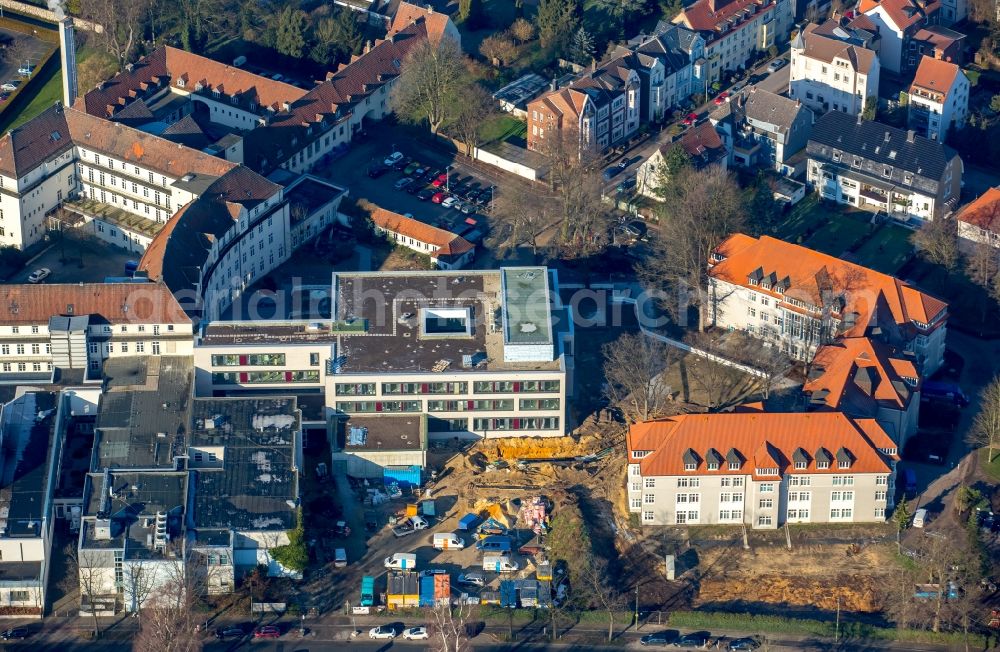 Aerial photograph Hamm - Clinic of the hospital grounds of Saint Mary Hospital in Hamm in the state of North Rhine-Westphalia