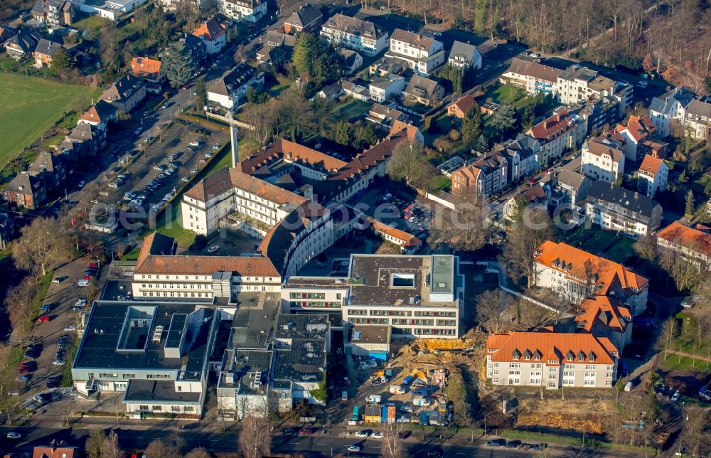 Hamm from above - Clinic of the hospital grounds of Saint Mary Hospital in Hamm in the state of North Rhine-Westphalia