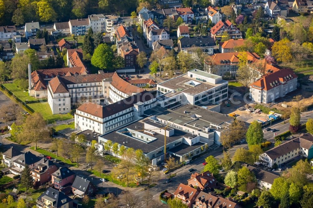 Hamm from the bird's eye view: Clinic of the hospital grounds of Saint Mary Hospital in Hamm in the state of North Rhine-Westphalia