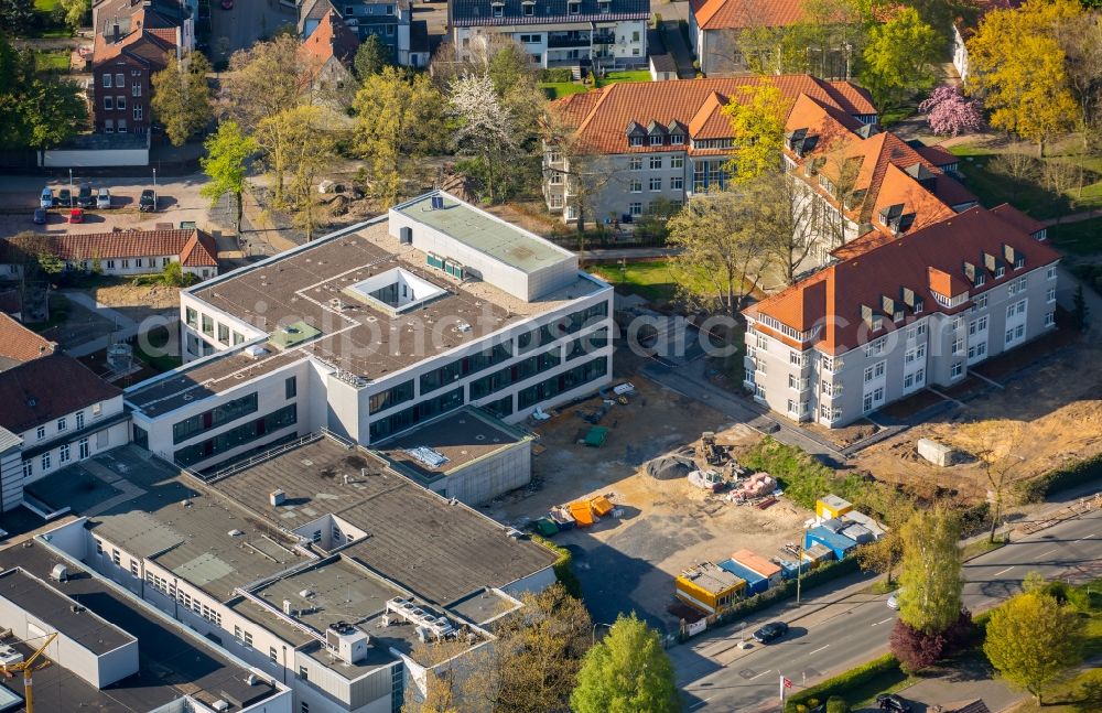 Aerial photograph Hamm - Clinic of the hospital grounds of Saint Mary Hospital in Hamm in the state of North Rhine-Westphalia