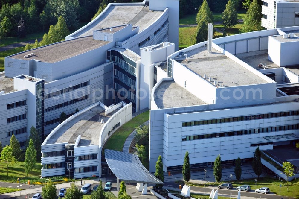 Aerial image Weimar - Hospital grounds of the Clinic Sophien-und Hufeland Klinikum on Henry-van-de-Velde-Strasse in Weimar in the state Thuringia, Germany