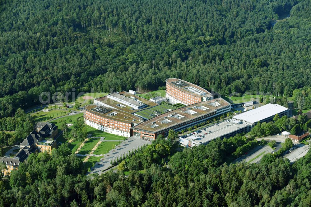 Gera from the bird's eye view: Hospital grounds of the Clinic SRH Wald-Klinikum Gera on Strasse of Friedens in Gera in the state Thuringia, Germany