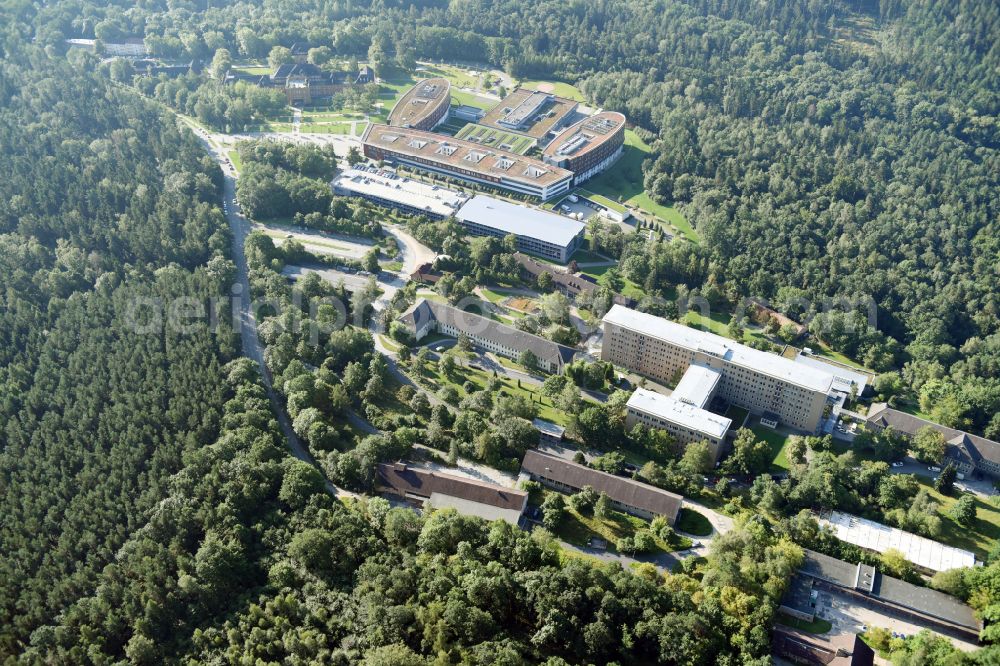 Aerial image Gera - Hospital grounds of the Clinic SRH Wald-Klinikum Gera on Strasse of Friedens in Gera in the state Thuringia, Germany