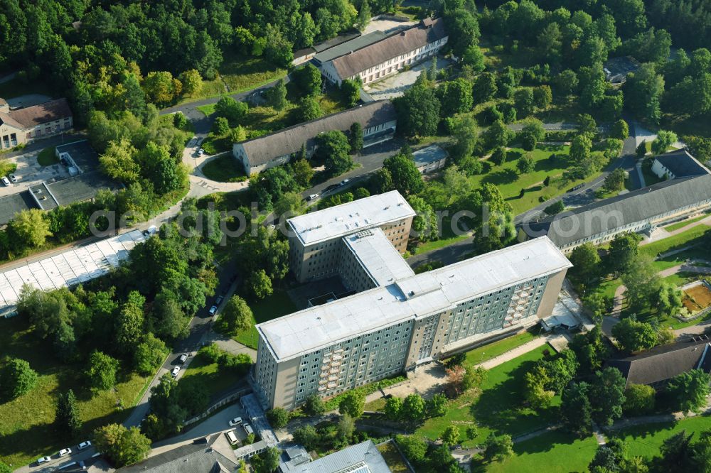 Gera from above - Hospital grounds of the Clinic SRH Wald-Klinikum Gera on Strasse of Friedens in Gera in the state Thuringia, Germany