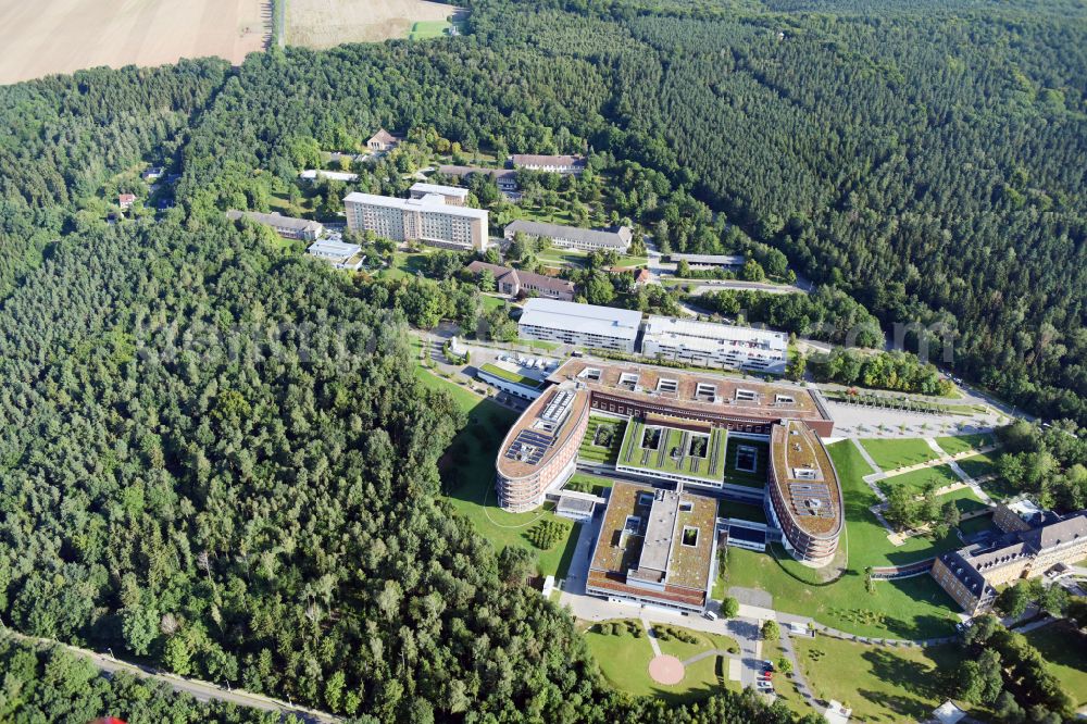 Aerial image Gera - Hospital grounds of the Clinic SRH Wald-Klinikum Gera on Strasse of Friedens in Gera in the state Thuringia, Germany