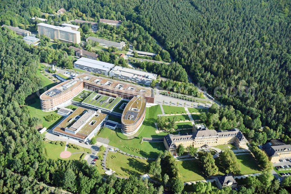 Aerial photograph Gera - Hospital grounds of the Clinic SRH Wald-Klinikum Gera on Strasse of Friedens in Gera in the state Thuringia, Germany