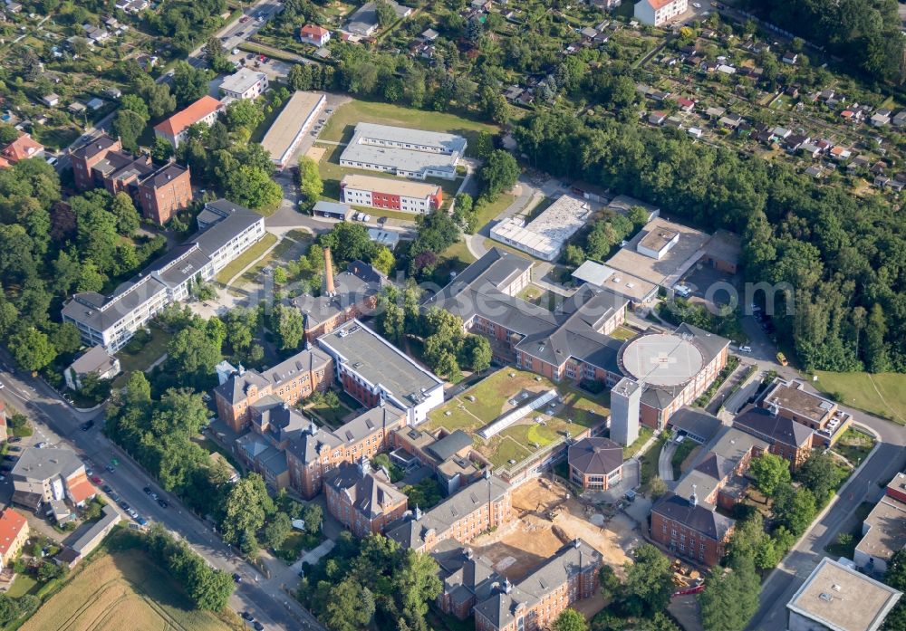 Aerial photograph Görlitz - Hospital grounds of the Clinic Staedtisches Klinikum in Goerlitz in the state Saxony, Germany