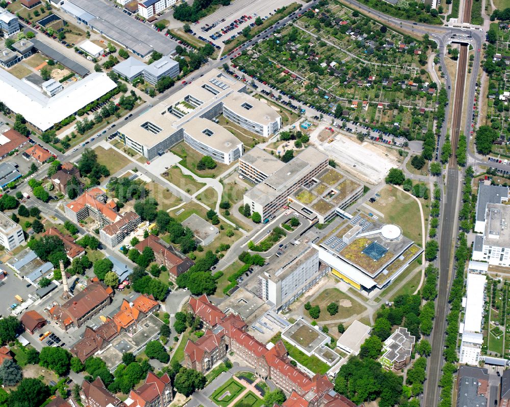 Karlsruhe from the bird's eye view: Hospital grounds Staedtisches Klinikum Karlsruhe on Moltkestrasse in Karlsruhe in the state Baden-Wurttemberg, Germany