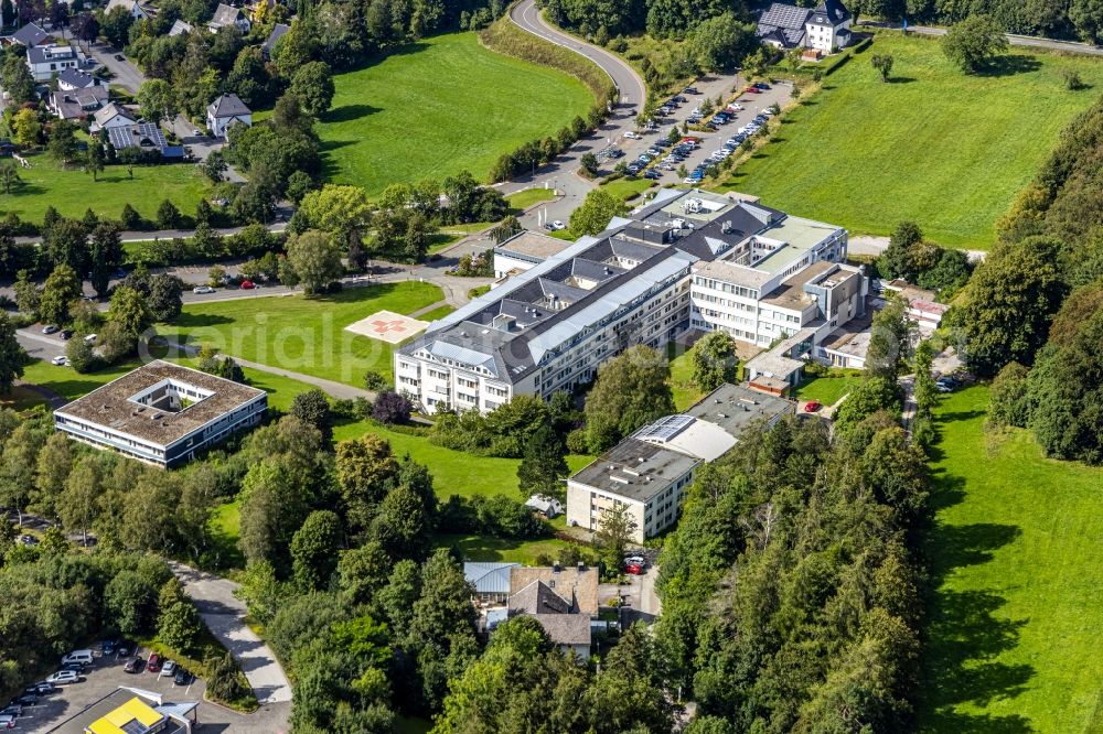 Brilon from above - Hospital grounds of the Clinic Staedtisches Krankenhaus Maria-Hilf in Gesundheitspark Brilon in Brilon in the state North Rhine-Westphalia, Germany