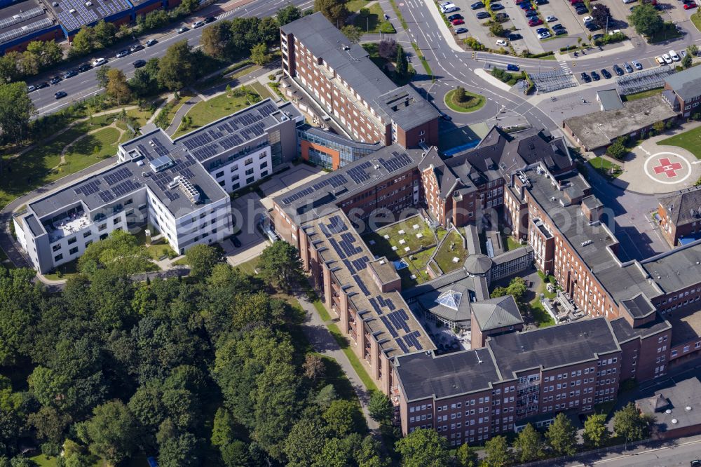 Moers from the bird's eye view: Clinic grounds of the hospital Foundation Hospital Bethanien fuer die Grafschaft Moers on Bethanienstrasse in the district Repelen in Moers in the state North Rhine-Westphalia, Germany