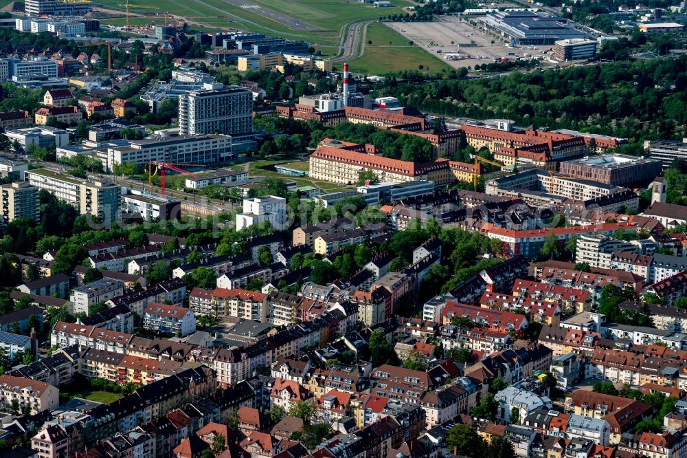 Freiburg im Breisgau from above - Hospital grounds of the Clinic Uniklinik in Freiburg im Breisgau in the state Baden-Wuerttemberg, Germany