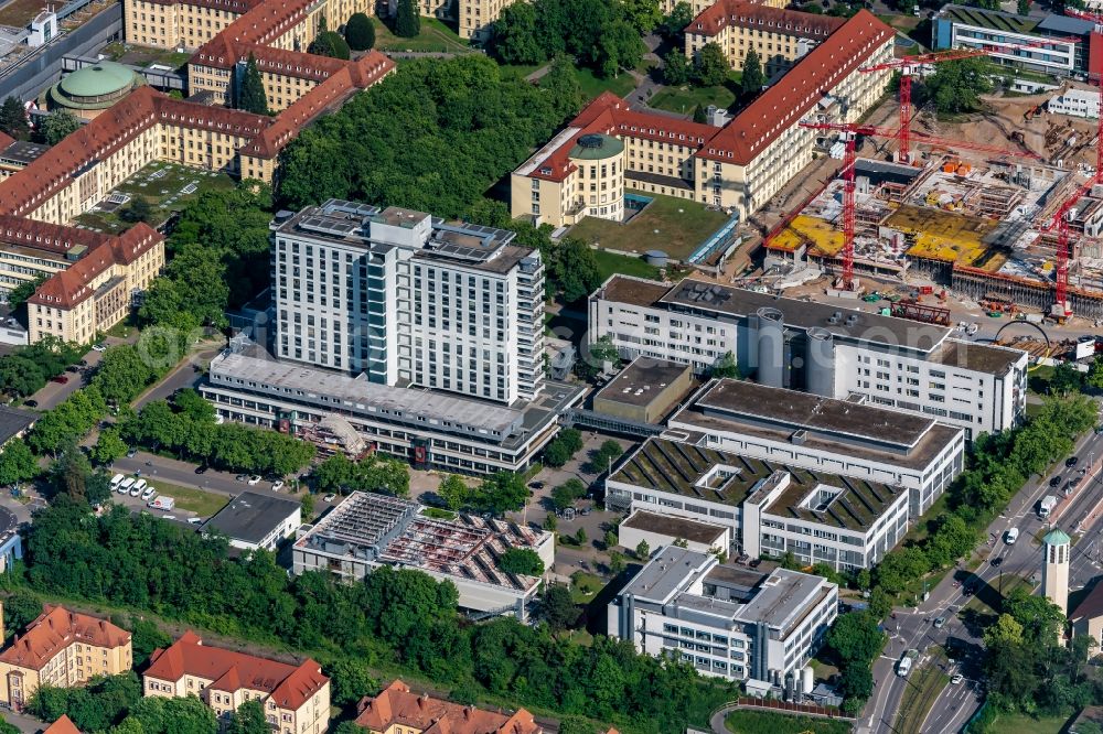 Aerial photograph Freiburg im Breisgau - Hospital grounds of the Clinic Uniklinik in Freiburg im Breisgau in the state Baden-Wurttemberg, Germany