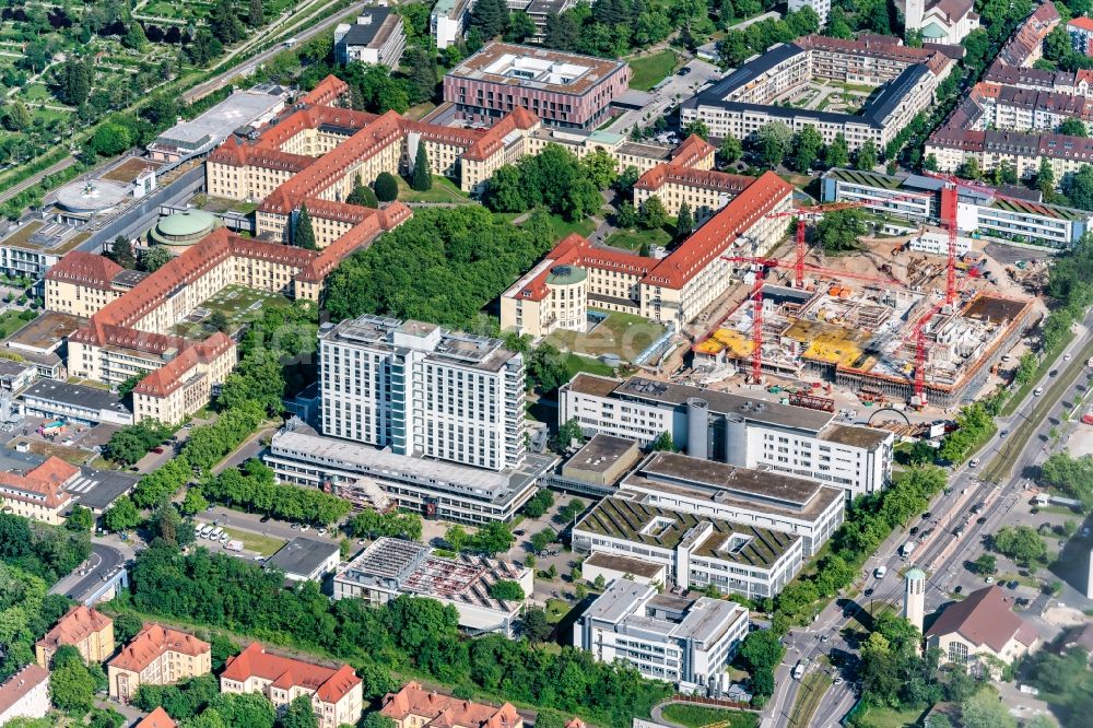 Freiburg im Breisgau from the bird's eye view: Hospital grounds of the Clinic Uniklinik in Freiburg im Breisgau in the state Baden-Wurttemberg, Germany