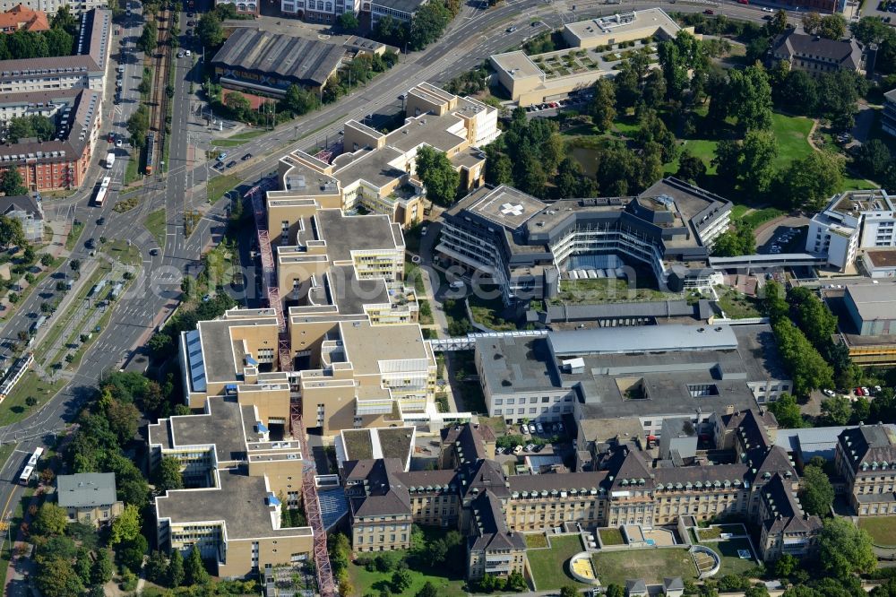 Aerial photograph Mannheim - Clinic of the hospital grounds der Universitaetsklinik in Mannheim in the state Baden-Wuerttemberg