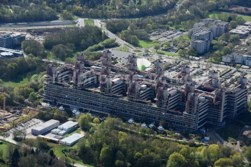 Aachen from above - Hospital grounds of the Clinic Universitaetsklinikum Aachen in the district Laurensberg in Aachen in the state North Rhine-Westphalia, Germany