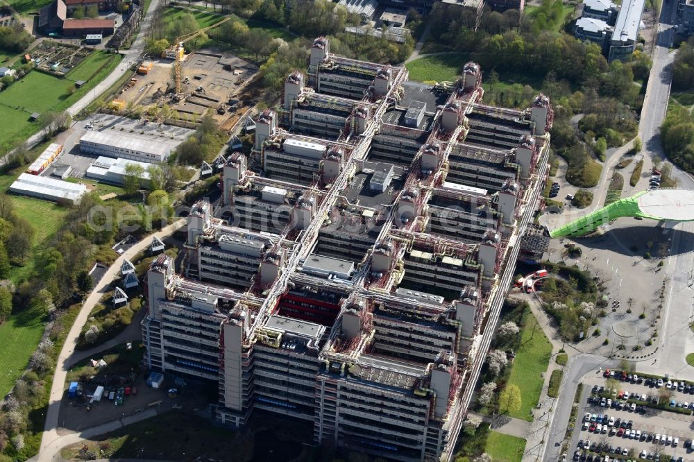 Aerial image Aachen - Hospital grounds of the Clinic Universitaetsklinikum Aachen in the district Laurensberg in Aachen in the state North Rhine-Westphalia, Germany